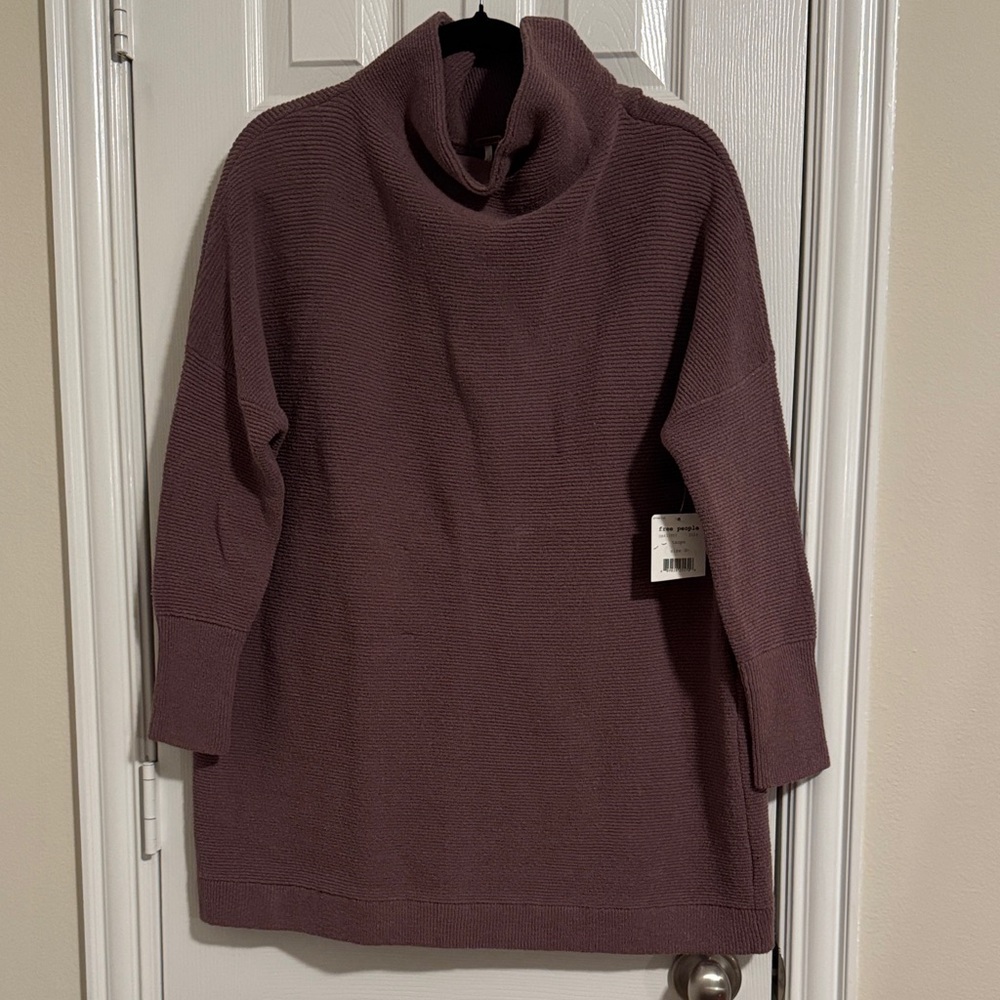 Free People Mauve Cowl Neck Sweater